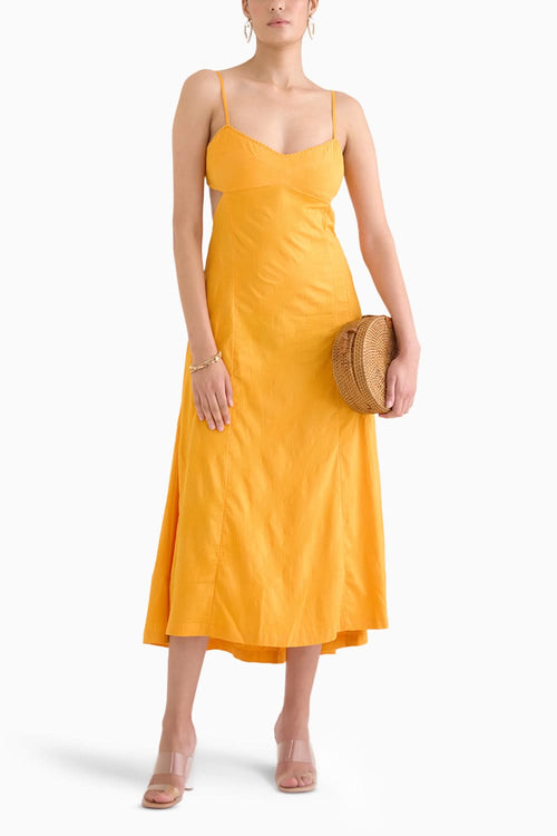 Dania Orange Midi Dress