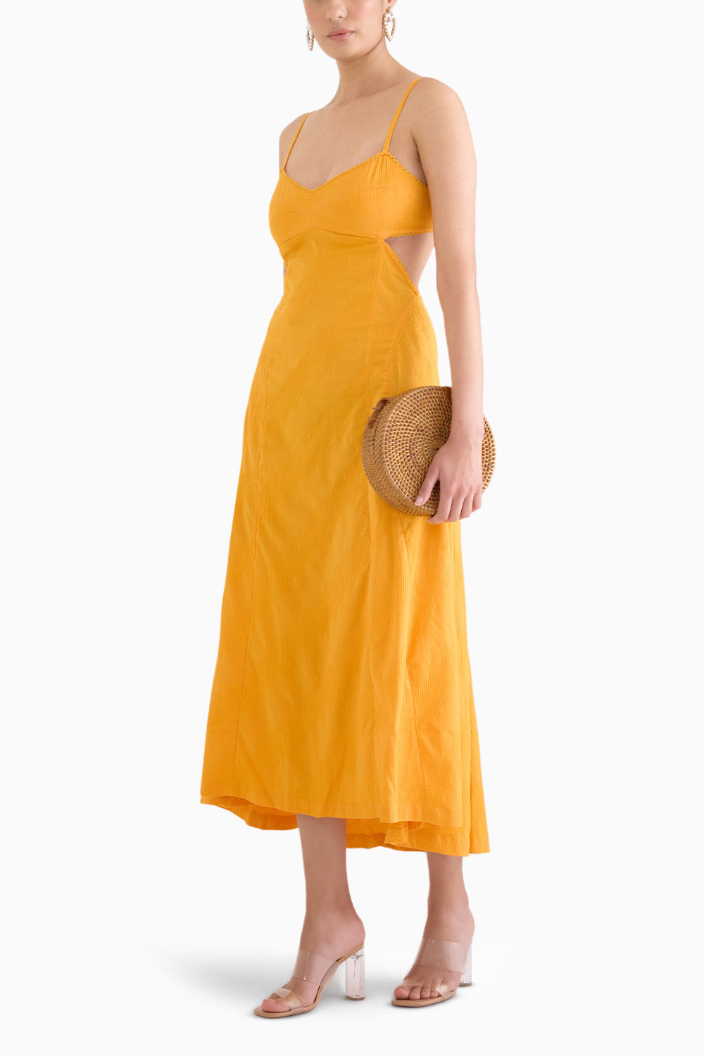 Dania Orange Midi Dress