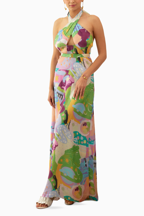 Paolozzio Kerasi Halter Dress