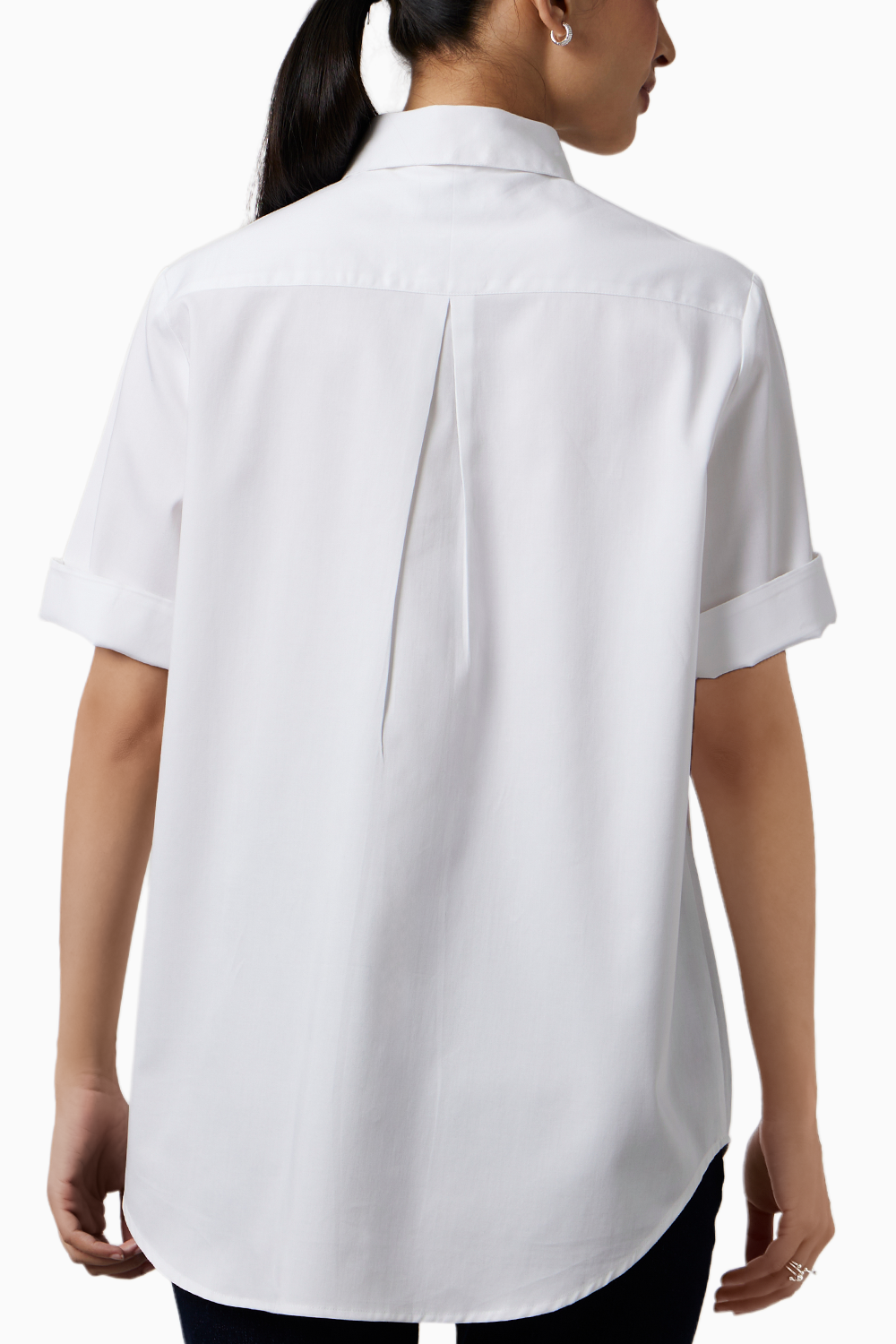 White Metallic Embroidered Shirt