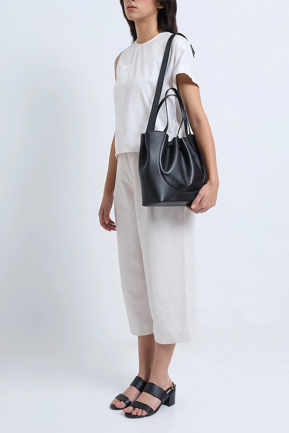 Katrina Saffiano Black Satchel