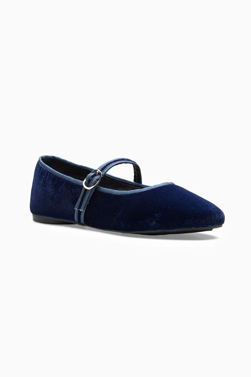 Velveteen Navy Ballerina