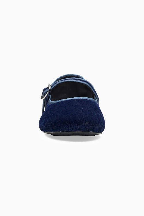Velveteen Navy Ballerina