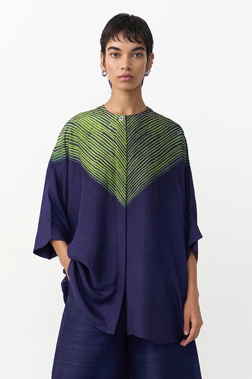 Tera Navy Lime Shirt