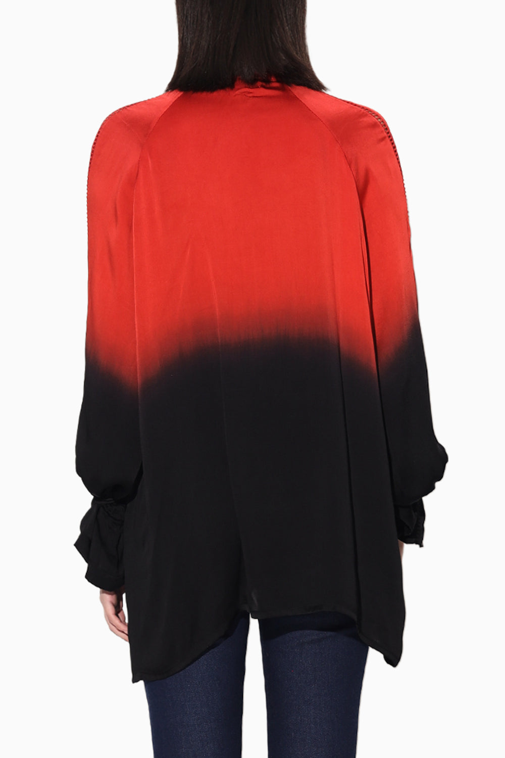 Hanako Red and Black Ombre Top