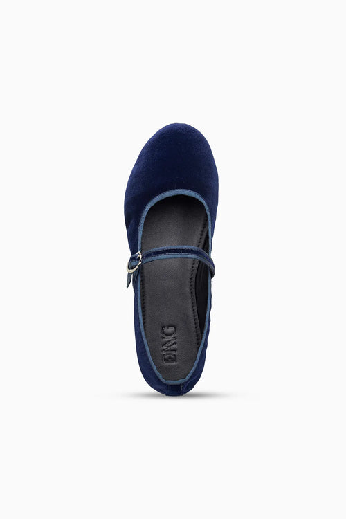 Velveteen Navy Ballerina