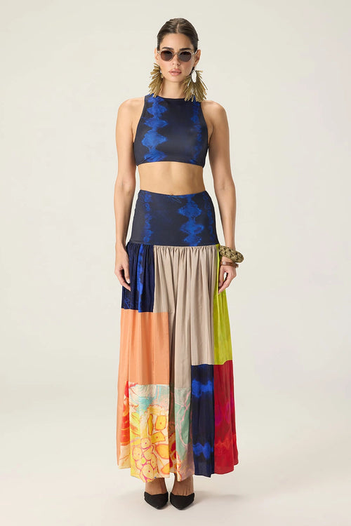 Blue Jules Blouse With Delaney Skirt