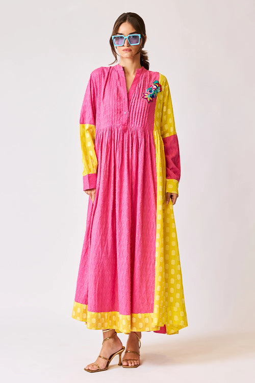 Bohemian Color-Block Maxi Dress