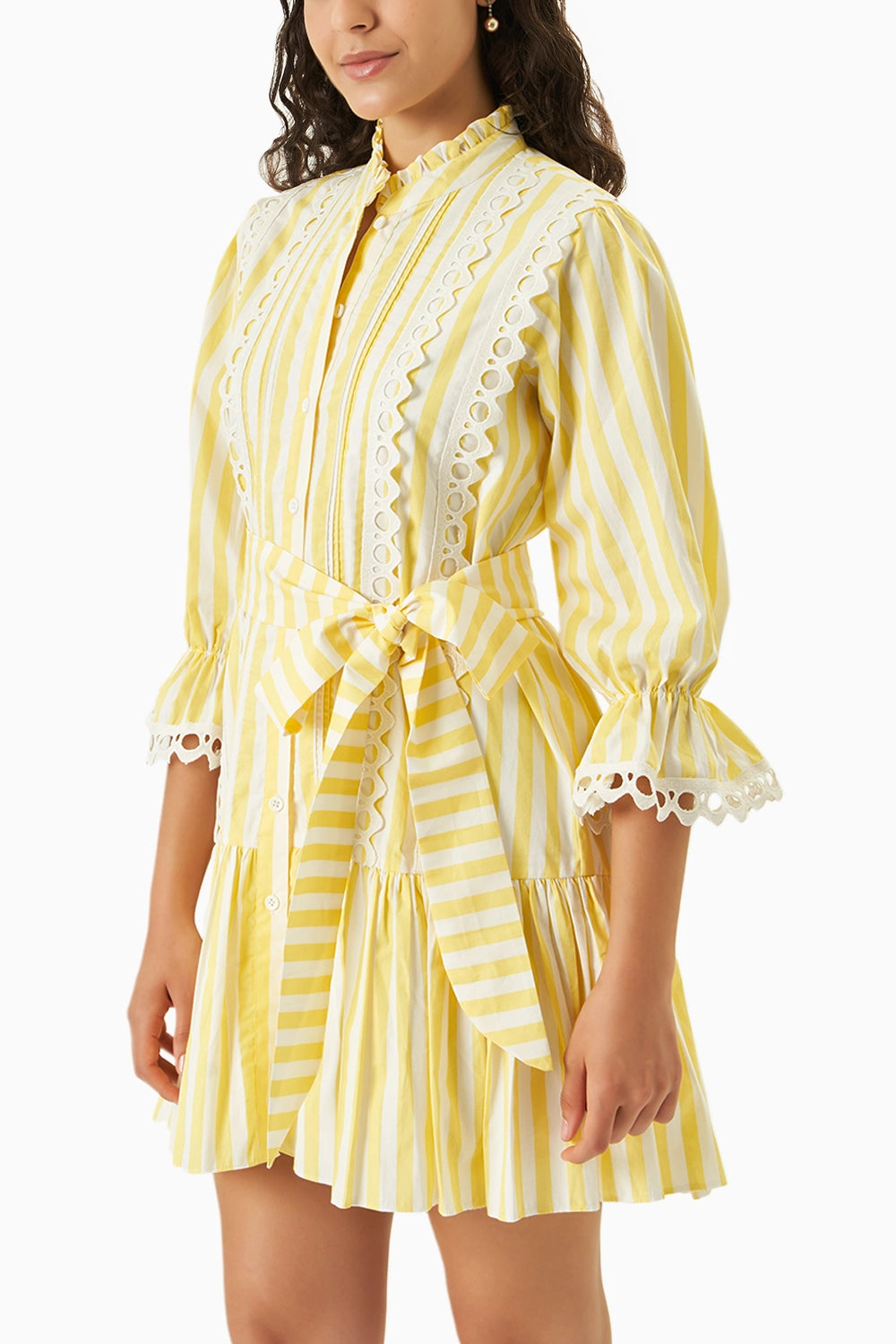 Lace and Line Yellow Dress