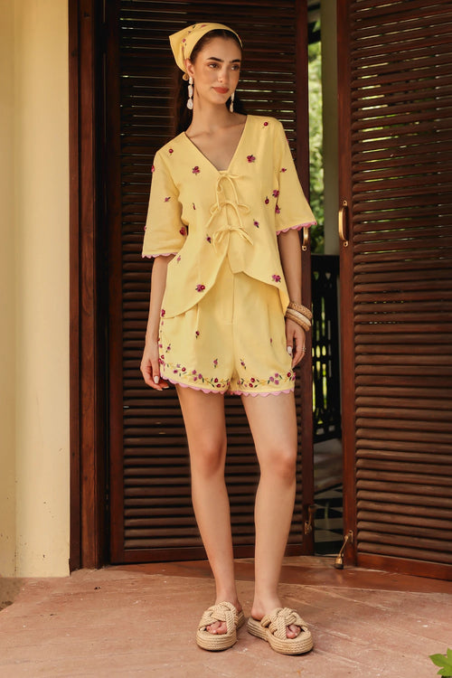 The Butter Cup French Knot Co-ord Set