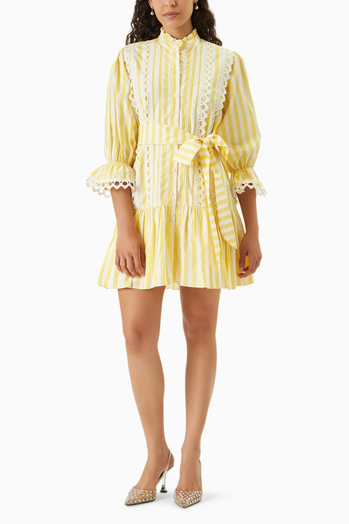 Lace and Line Yellow Dress