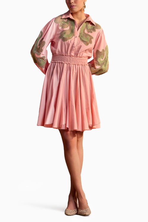 Cutwork Embroidered Shirt Dress