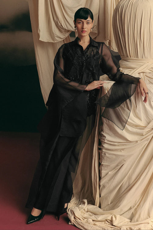 Black Celeste Shirt And Elara Pants