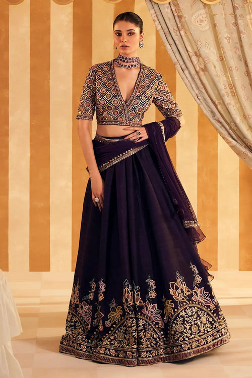 Qaruna Purple Lehenga Set