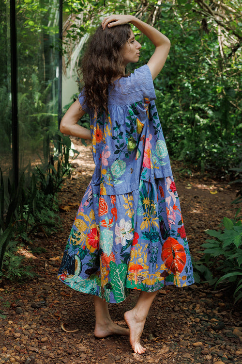 Azure Whispers Midi Dress
