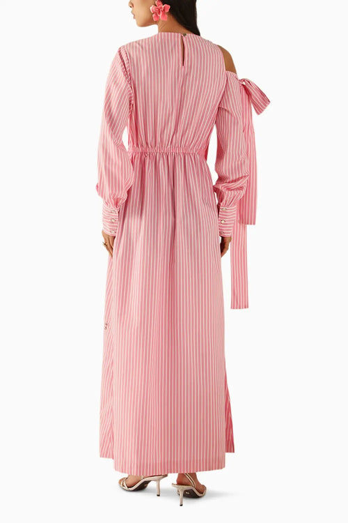 Amelia Pink-Stripes Dress