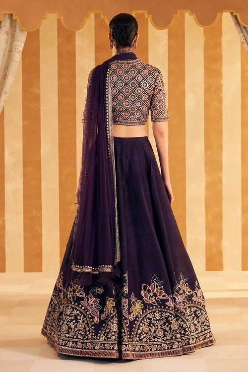 Qaruna Purple Lehenga Set