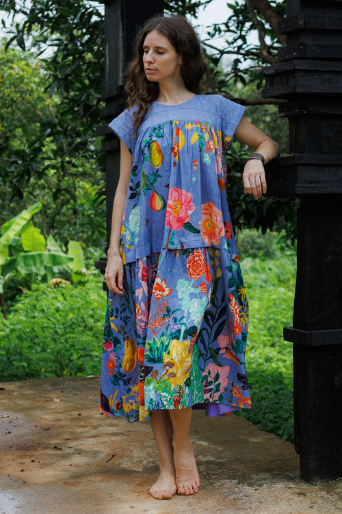 Azure Whispers Midi Dress
