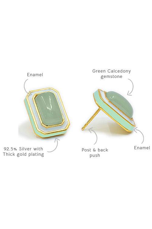 Foggy Green Vitamin Sea Studs