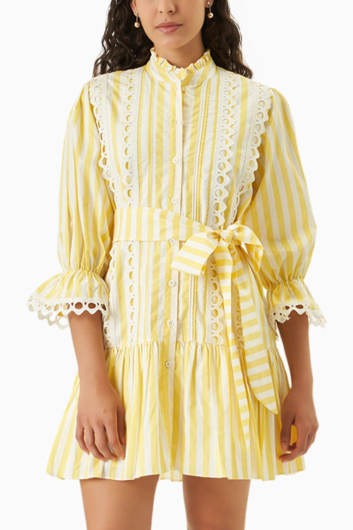 Lace and Line Yellow Dress
