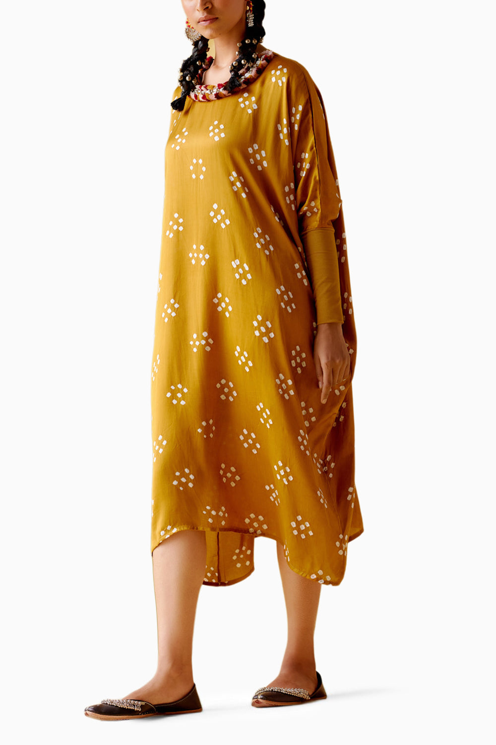 Annapoorna Yellow Bandhini Kaftan