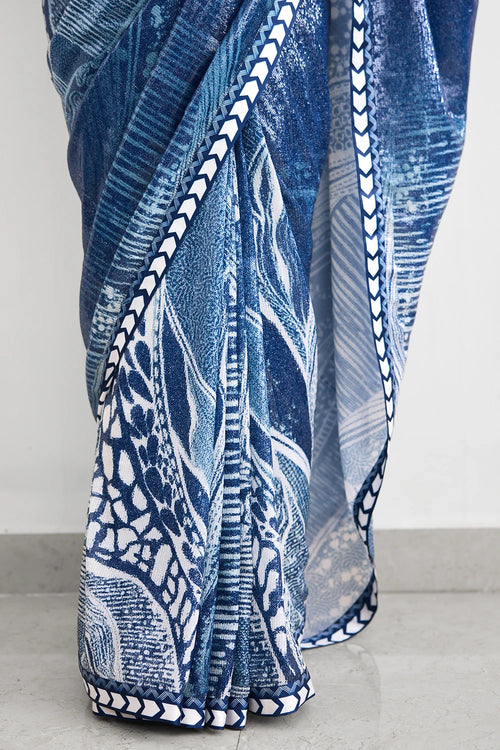 Swirl Sequins Sari Sequins Sari Blouse Set