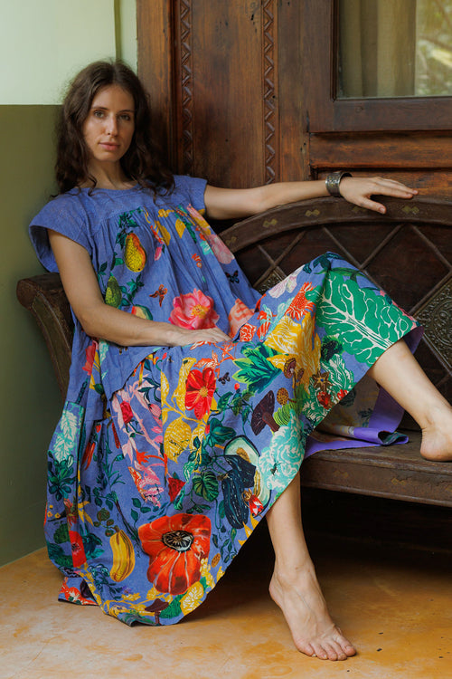 Azure Whispers Midi Dress