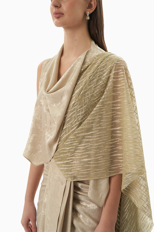 Champagne Drift Saree Set