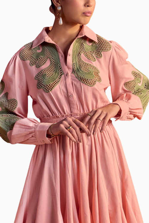 Cutwork Embroidered Shirt Dress