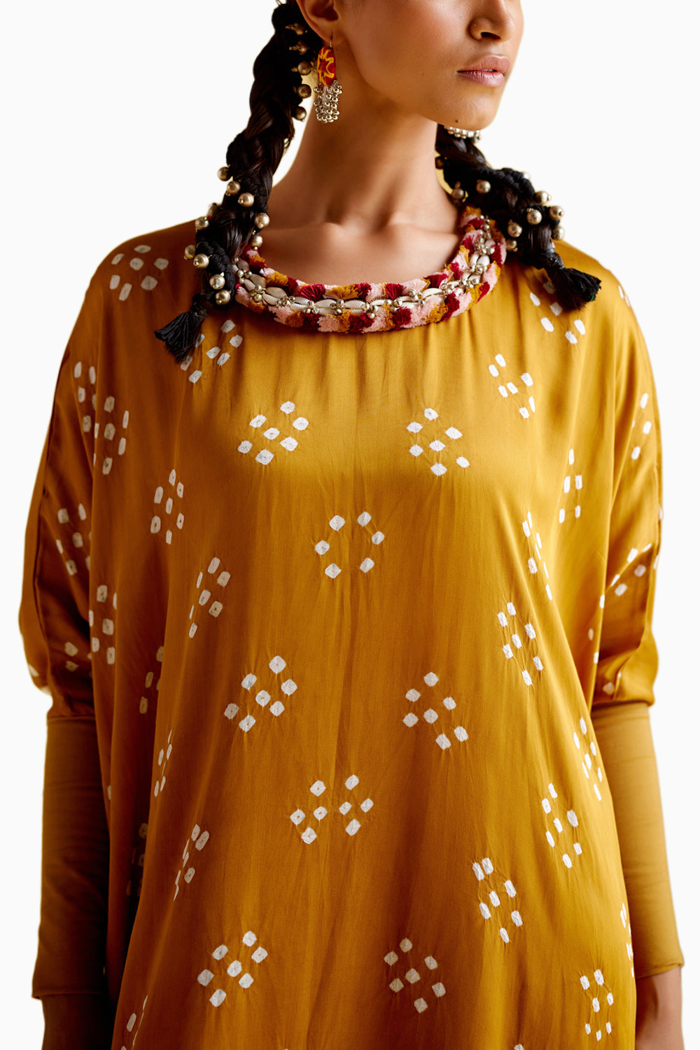 Annapoorna Yellow Bandhini Kaftan