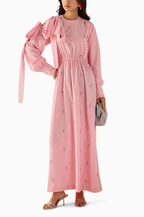 Amelia Pink-Stripes Dress