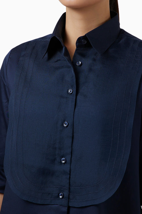 Organza Bib Navy Shirt