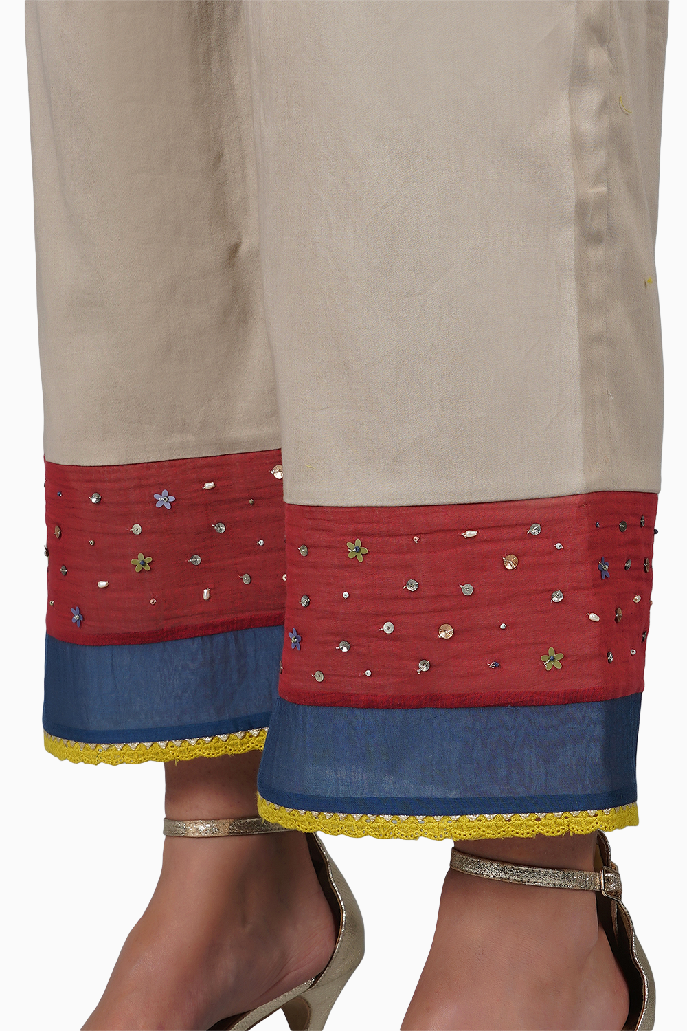 Applique Dupatta Kora Angrakha Set