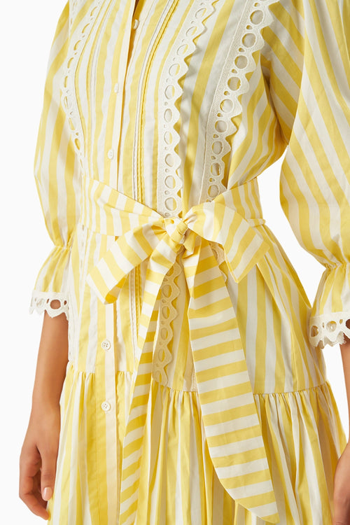 Lace and Line Yellow Dress