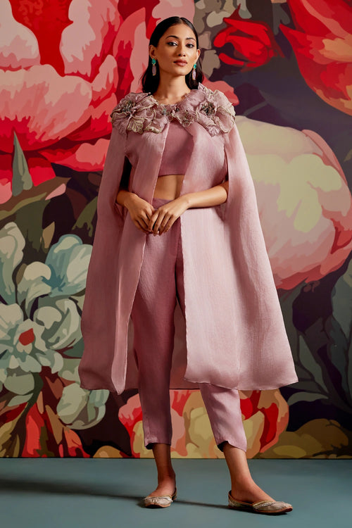 Banafshi Cape Jacket Set