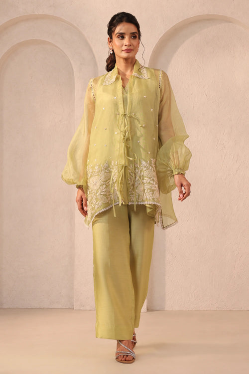 Vaayu Green Jacket Co-ord Set