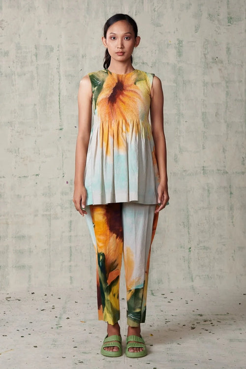 Sunflower Shirring Co-ord Set