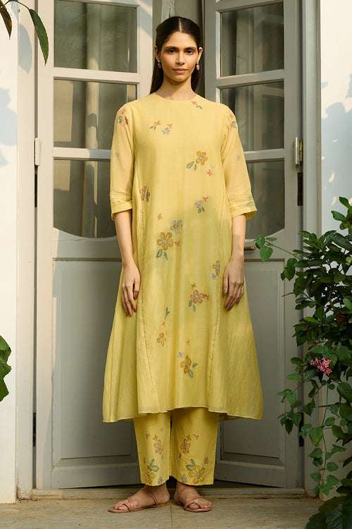 Lemon Embroidered Bloom Co-ord Set