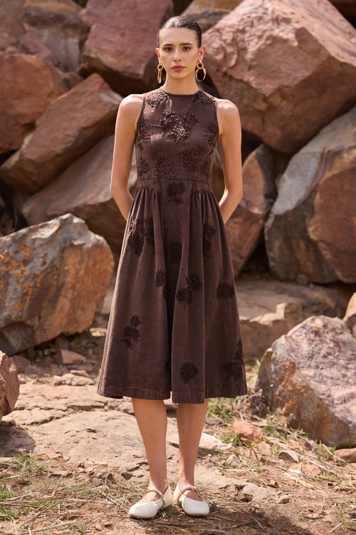Ivana Brown Dress