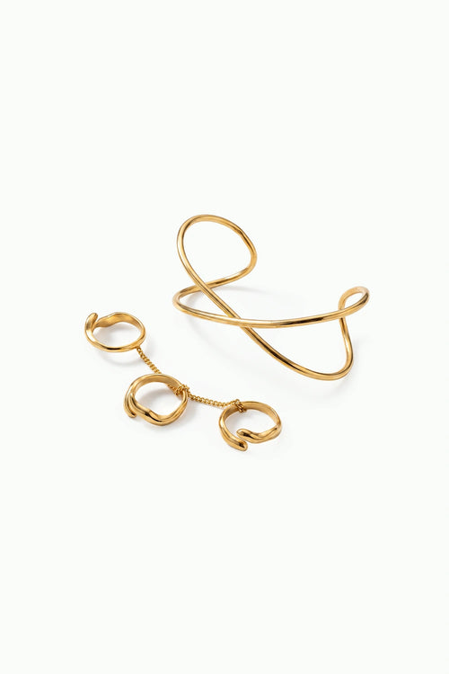 Aura Palm Cuff And Ring Set
