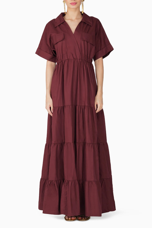 Maroon Leona Dress