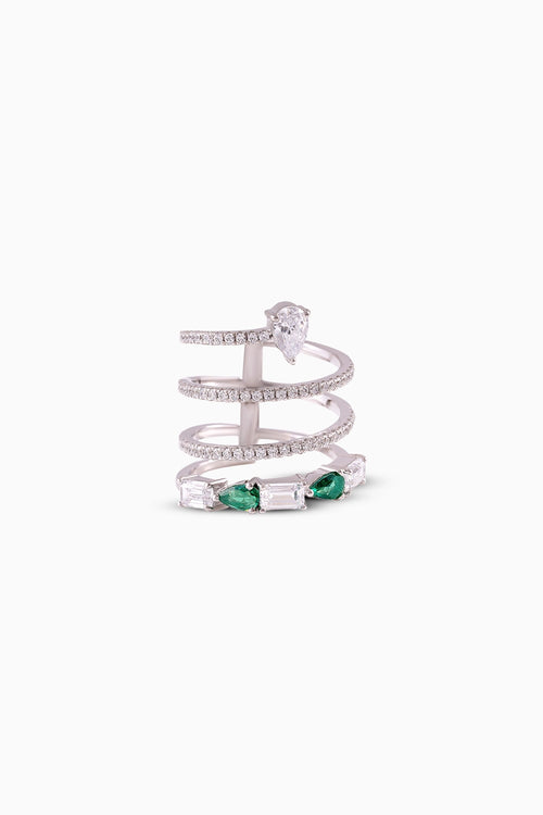 Tidal Emerald Wrap Ring