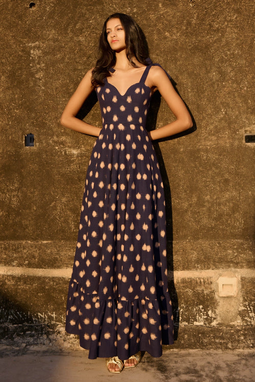 Polka Dot Navy Blue Dress
