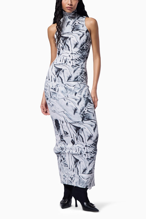 Crushed Paper Maxi Dress