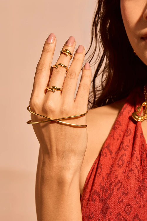 Aura Palm Cuff And Ring Set