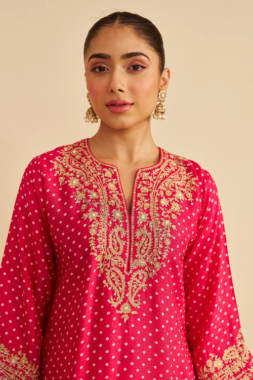 Shezia Hotpink Long Chauga with Salwar