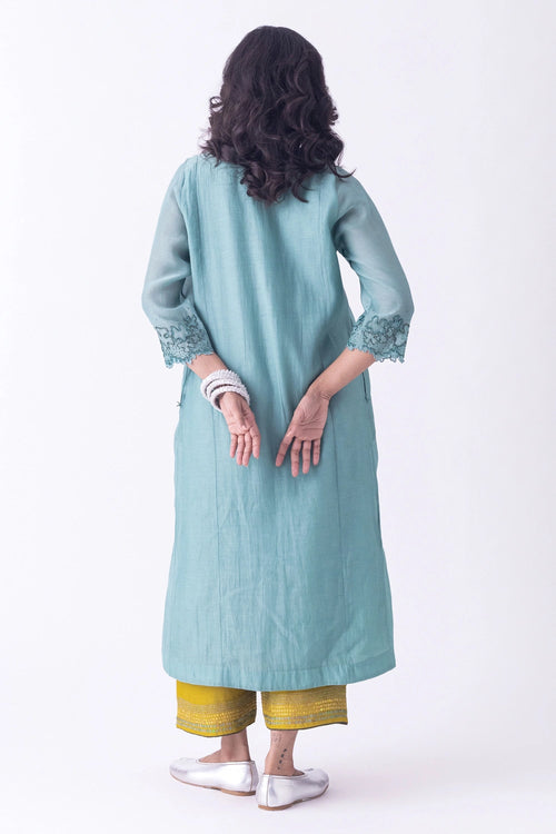Teal Sira Kurta