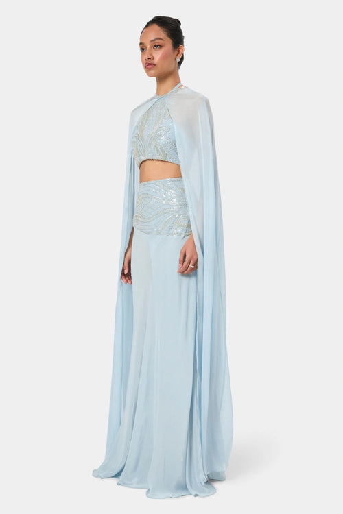 Sky Embellished Maxi Skirt