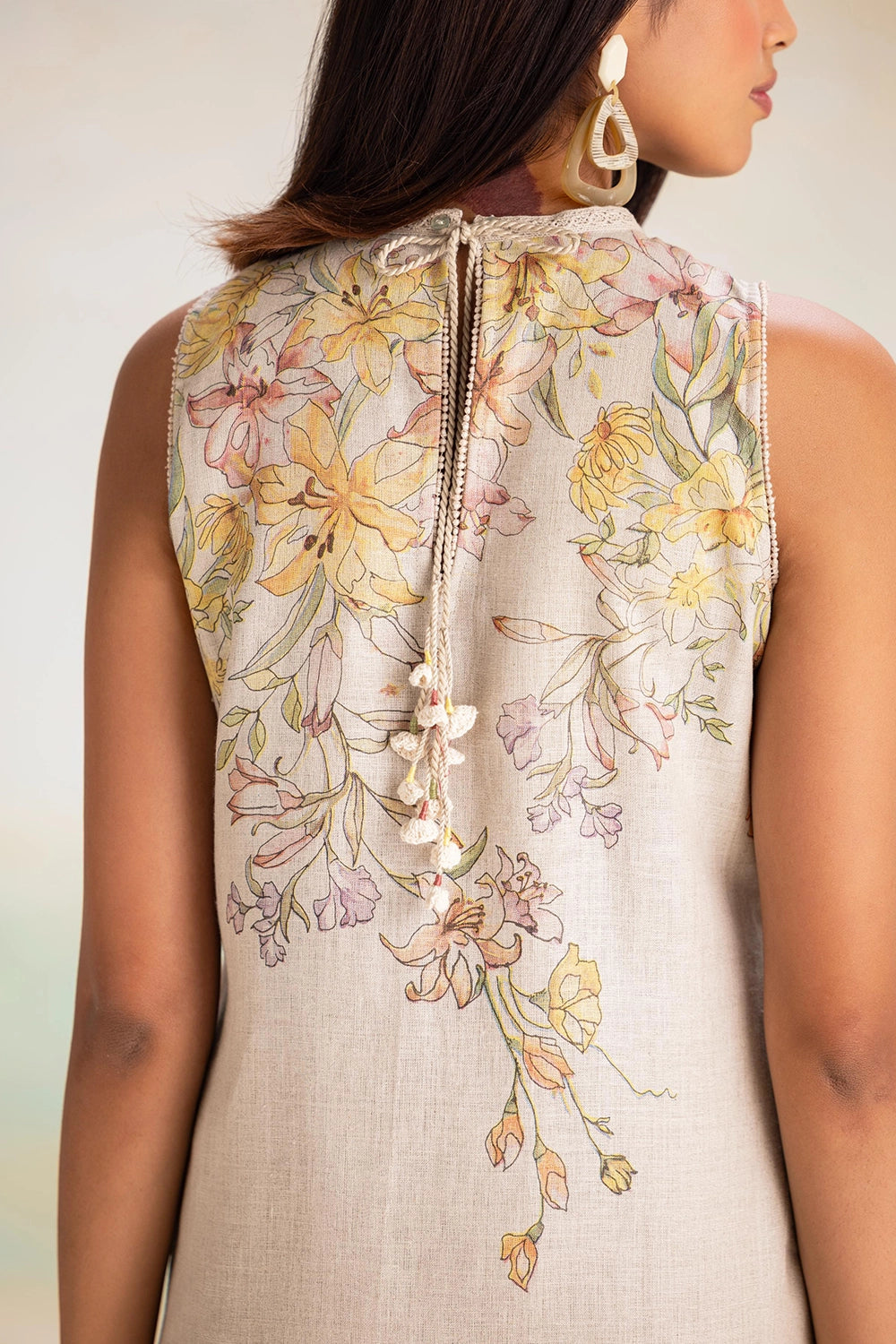 Candy Blossom Natural Sleeveless Dress