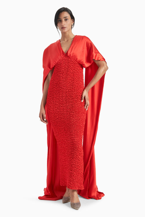 Red Multi Way Drape Dress